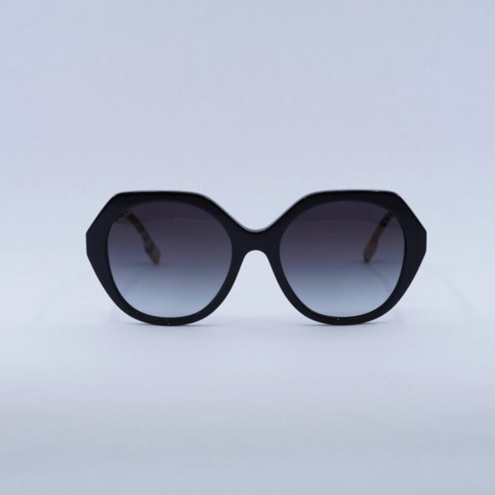 Burberry BE4375 38538G Sunglasses Black Square Frame, Grey Lenses - Picture 3 of 9